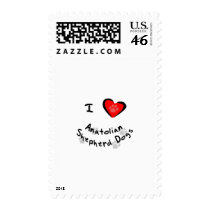 I Heart (Love) Anatolian Shepherd Dogs stamps