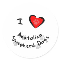 I Heart (Love) Anatolian Shepherd Dogs stickers