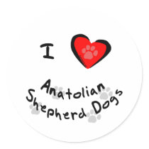 I Heart (Love) Anatolian Shepherd Dogs stickers