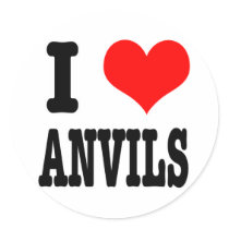 I HEART (LOVE) anvils stickers