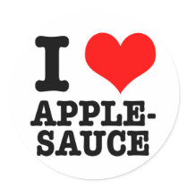 I HEART (LOVE) APPLESAUCE ROUND STICKERS