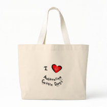 I Heart (Love) Australian Cattle Dogs bags