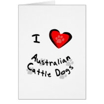 I Heart (Love) Australian Cattle Dogs cards