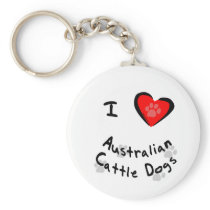 I Heart (Love) Australian Cattle Dogs keychains