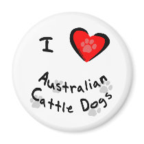 I Heart (Love) Australian Cattle Dogs magnets