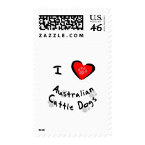 I Heart (Love) Australian Cattle Dogs stamps
