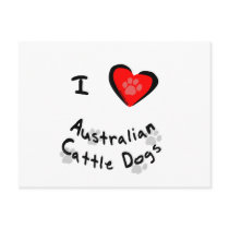 I Heart (Love) Australian Cattle Dogs postcards
