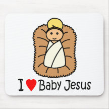 I Heart (Love) Baby Jesus Mousepad