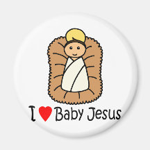 I Heart (Love) Baby Jesus Refrigerator Magnet