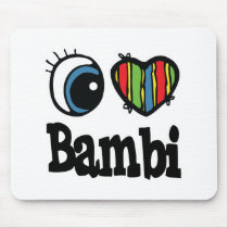 I Heart (Love) Bambi Mouse Pads