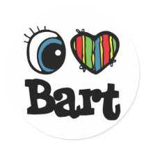 I Heart (Love) Bart Round Sticker