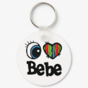 I Heart (Love) Bebe keychains