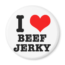 I HEART (LOVE) beef jerky Magnets