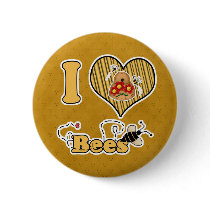 I Heart (Love) Bees with Hive buttons