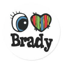 I Heart (Love) Brady stickers