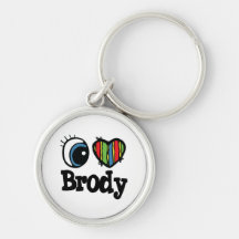I Heart (Love) Brody Keychains