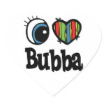 I Heart (Love) Bubba Heart Stickers