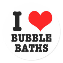 I HEART (LOVE) BUBBLE BATHS stickers