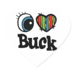 I Heart (Love) Buck Heart Stickers