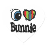 I Heart (Love) Bunnie Heart Stickers