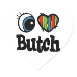 I Heart (Love) Butch Heart Stickers