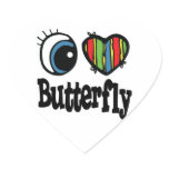 I Heart (Love) Butterfly Heart Sticker