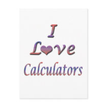 I Heart (Love) Calculators postcards