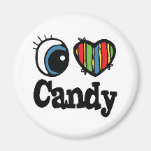 I Heart (Love) Candy Refrigerator Magnets