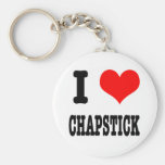 I HEART (LOVE) chapstick Keychain