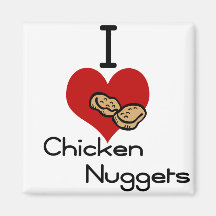 I heart-love chicken nuggets fridge magnet