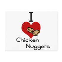 I heart-love chicken nuggets postcards