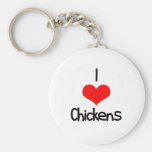 I Heart (Love) Chickens Keychain