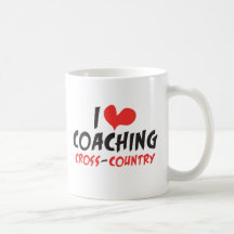 I heart (love) Coaching Cross Country Mugs