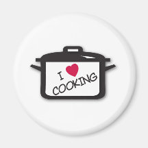 I Heart / Love Cooking Refrigerator Magnets