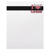 i heart love crabs cute heart shaped crab letterhead template
