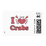 i heart love crabs cute heart shaped crab stamps