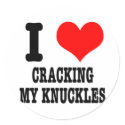 I HEART (LOVE) CRACKING MY KNUCKLES stickers