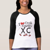 I heart (love) Cross Country Running XC Shirt