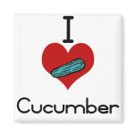 I heart-love cucumber magnet