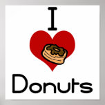 I heart-love donut poster