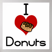 I heart-love donut poster