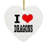 I HEART (LOVE) dragons Ornament
