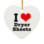 I HEART (LOVE) dryer sheets Ornaments