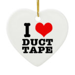 I HEART (LOVE) duct tape Christmas Tree Ornaments