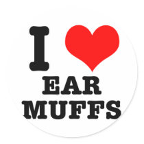 I HEART (LOVE) EAR MUFFS stickers by classicihearts I HEART (LOVE) EAR MUFFS stickers