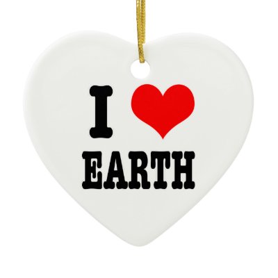 I HEART (LOVE) earth Ornaments Zazzle_ornament