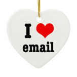 I HEART (LOVE) email Christmas Tree Ornament