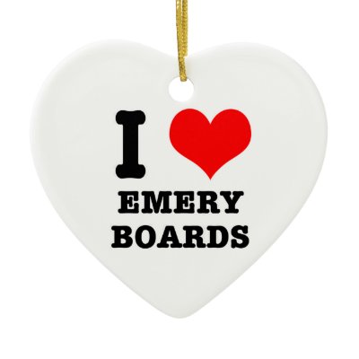 I HEART (LOVE) emery boards Christmas Ornament Zazzle_ornament