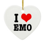 I HEART (LOVE) emo Christmas Ornament