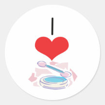 I Heart (Love) Eyeshadow Round Stickers